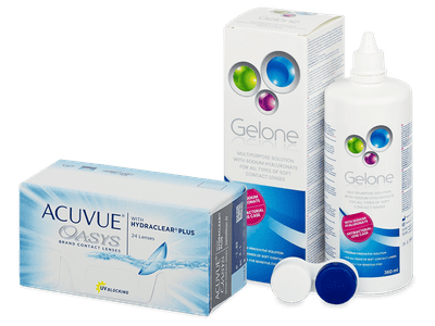Acuvue Oasys (24 лещи) + разтвор Gelone 360 ml