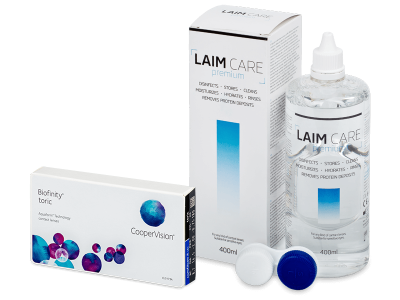 Biofinity Toric (6 лещи) + разтвор Laim Care 400 ml