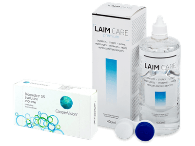Biomedics 55 Evolution (6 лещи) + разтвор Laim-Care 400 мл