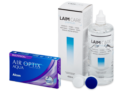 Air Optix Aqua Multifocal (6 лещи) + разтвор Laim-Care 400 мл