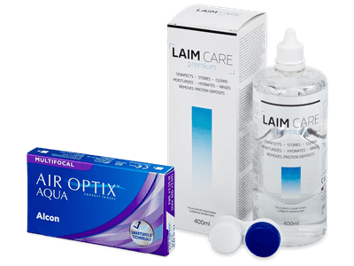 Air Optix Aqua Multifocal (6 лещи) + разтвор Laim-Care 400 мл