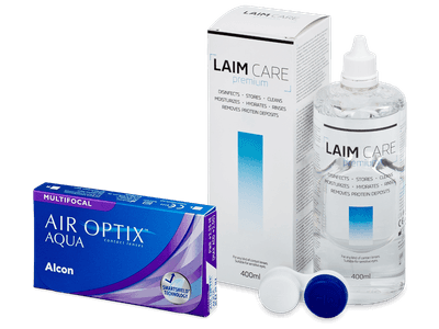 Air Optix Aqua Multifocal (6 лещи) + разтвор Laim-Care 400 мл