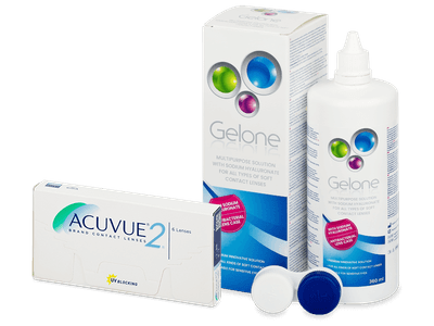 Acuvue 2 (6 лещи) + разтвор Gelone 360 ml