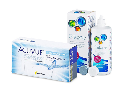 Acuvue Oasys for Astigmatism (12 лещи) + разтвор Gelone 360 ml