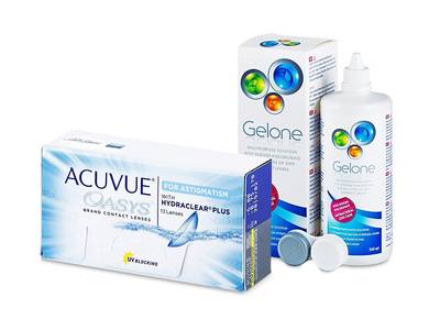 Acuvue Oasys for Astigmatism (12 лещи) + разтвор Gelone 360 ml