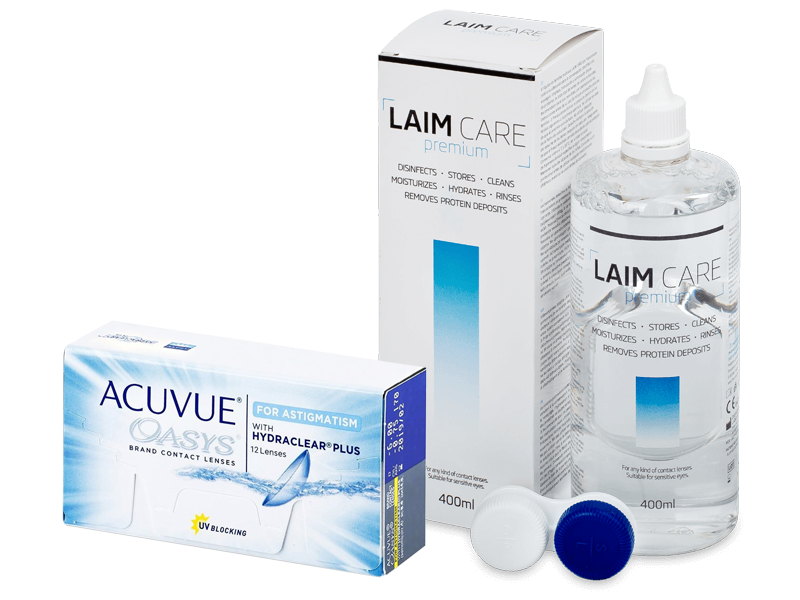 Acuvue Oasys for Astigmatism (12 лещи) + разтвор Laim-Care 400 ml - Пакет на оферта