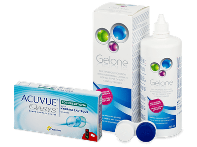 Acuvue Oasys for Presbyopia (6 лещи) + разтвор Gelone 360 ml - Пакет на оферта