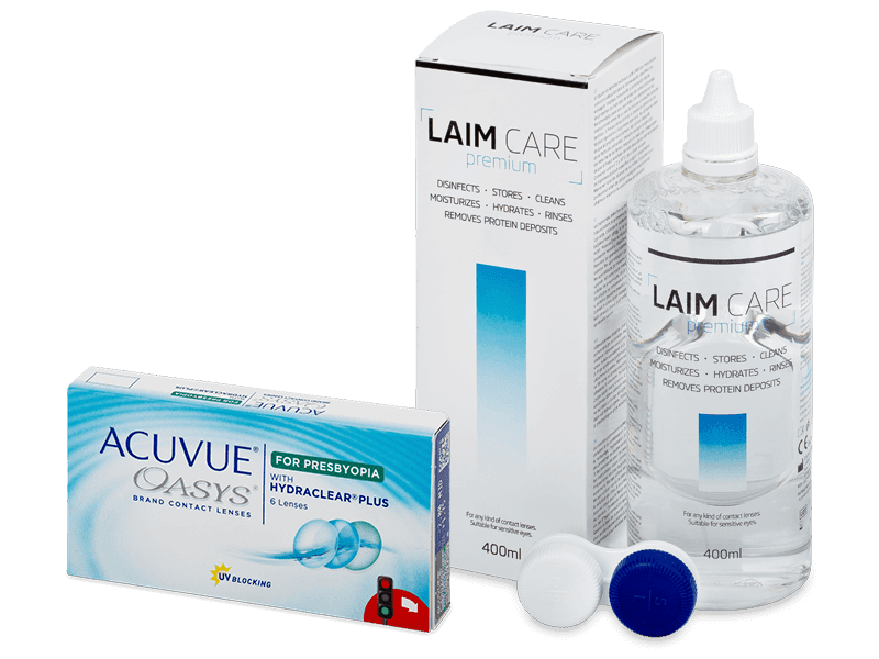 Acuvue Oasys for Presbyopia (6 лещи) + разтвор Laim Care 400 ml - Пакет на оферта