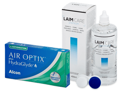 Air Optix plus HydraGlyde for Astigmatism (3 лещи) + разтвор Laim Care 400 ml
