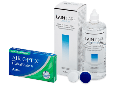 Air Optix plus HydraGlyde for Astigmatism (3 лещи) + разтвор Laim-Care 400 ml