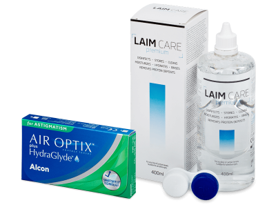 Air Optix plus HydraGlyde for Astigmatism (6 лещи) + разтвор Laim-Care 400 ml