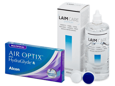 Air Optix plus HydraGlyde Multifocal (6 лещи) + разтвор Laim Care 400 ml
