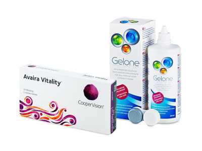Avaira Vitality (3 лещи) + разтвор Gelone 360 ml