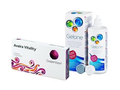 Avaira Vitality (6 лещи) + разтвор Gelone 360 мл