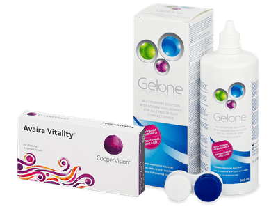 Avaira Vitality (6 лещи) + разтвор Gelone 360 ml - Пакет на оферта