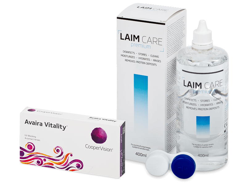 Avaira Vitality (6 лещи) + разтвор Laim-Care 400 мл - Пакет на оферта