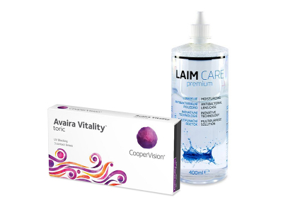 Avaira Vitality Toric (3 лещи) + разтвор Laim-Care 400 ml