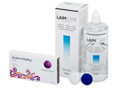Avaira Vitality Toric (3 лещи) + разтвор Laim-Care 400 ml