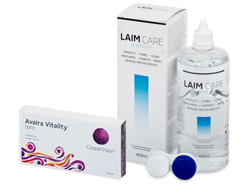 Avaira Vitality Toric (3 лещи) + разтвор Laim-Care 400 ml - Пакет на оферта