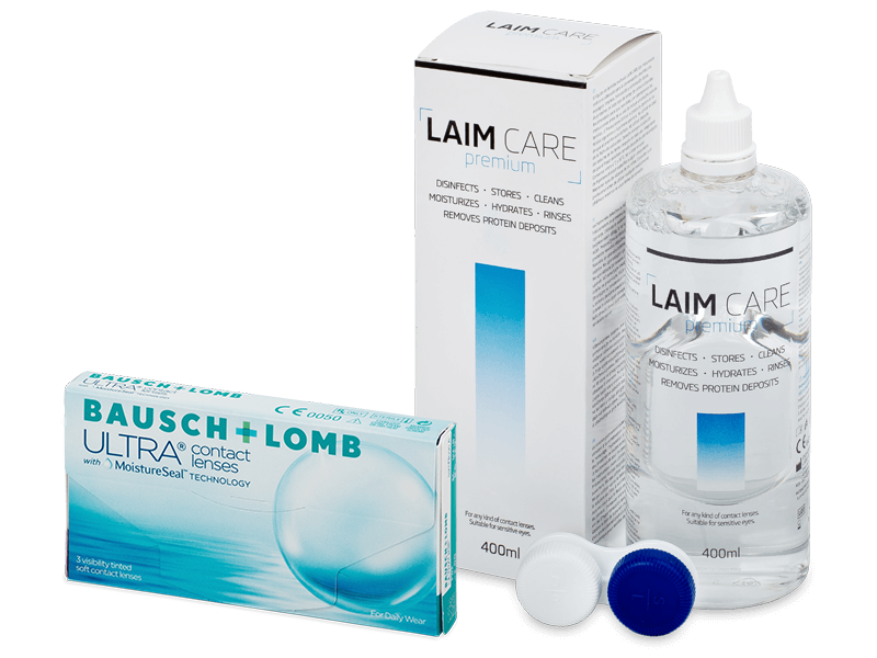 Bausch + Lomb ULTRA (3 лещи) + разтвор Laim-Care 400 ml - Пакет на оферта