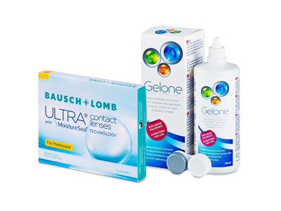 Bausch + Lomb ULTRA for Presbyopia (3 лещи) + разтвор Gelone 360 ml