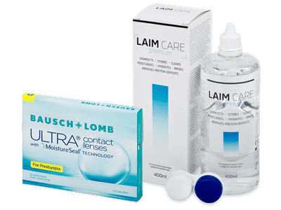 Bausch + Lomb ULTRA for Presbyopia (3 лещи) + разтвор Laim-Care 400 ml