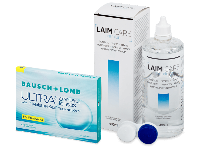 Bausch + Lomb ULTRA for Presbyopia (3 лещи) + разтвор Laim-Care 400 ml - Пакет на оферта