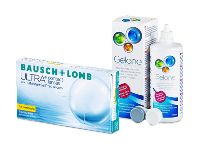 Bausch + Lomb ULTRA for Presbyopia (6 лещи) + разтвор Gelone 360 ml