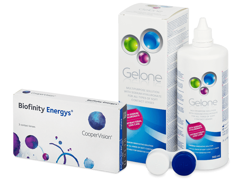 Biofinity Energys (3 лещи) + разтвор Gelone 360 ml - Пакет на оферта