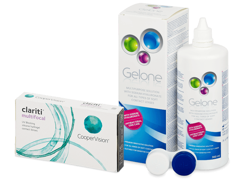 Clariti Multifocal (6 лещи) + разтвор Gelone 360 ml - Пакет на оферта