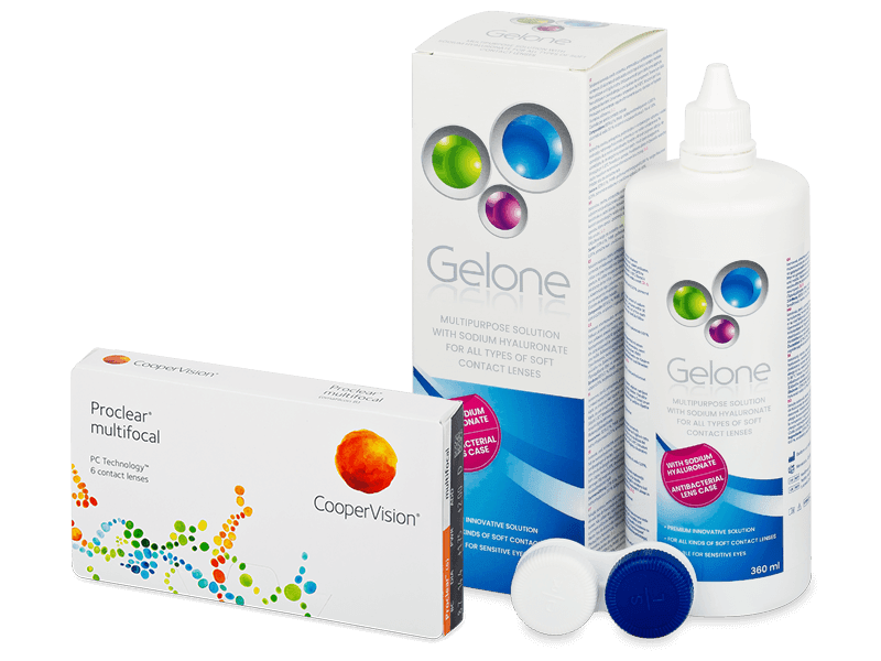 Proclear Multifocal (6 лещи) + разтвор Gelone 360 ml - Пакет на оферта