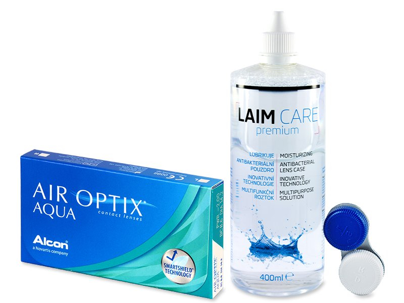 Air Optix Aqua (6 лещи) + Разтвор Laim-Care 400 мл. - Пакет на оферта