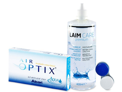 Air Optix Aqua (6 лещи) + Разтвор Laim-Care 400 мл. - По-старт дизайн