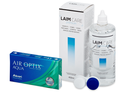 Air Optix Aqua (6 лещи) + Разтвор Laim-Care 400 мл.