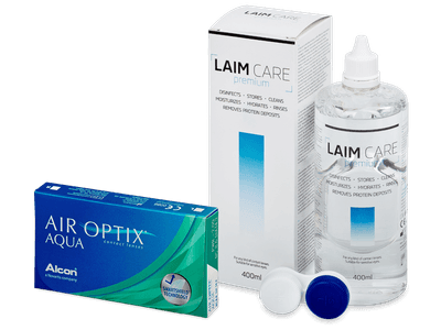 Air Optix Aqua (6 лещи) + Разтвор Laim-Care 400 мл.