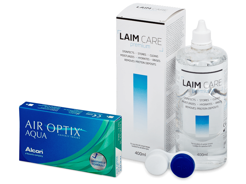 Air Optix Aqua (6 лещи) + Разтвор Laim-Care 400 мл. - Пакет на оферта
