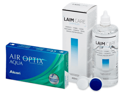 Air Optix Aqua (6 лещи) + разтвор Laim Care 400 ml