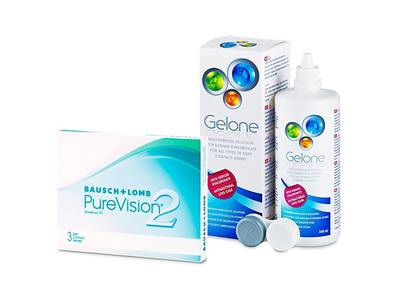 PureVision 2 (3 лещи) + разтвор Gelone 360 ml - По-старт дизайн