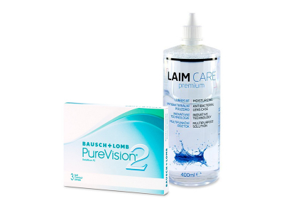 PureVision 2 (3 лещи) + разтвор Laim-Care 400 ml