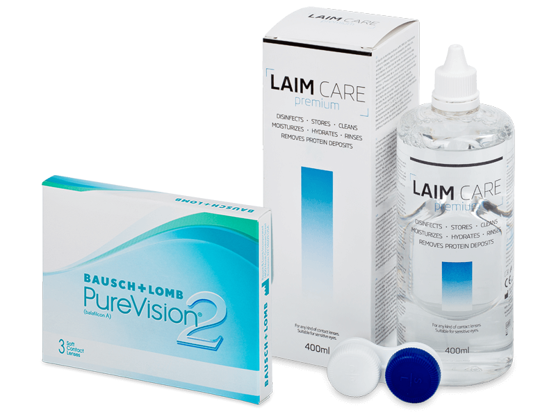 PureVision 2 (3 лещи) + разтвор Laim-Care 400 ml - Пакет на оферта