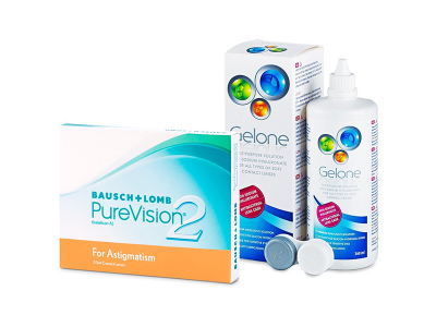 PureVision 2 for Astigmatism (3 лещи) + разтвор Gelone 360 ml