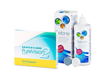 PureVision 2 for Presbyopia (3 лещи) + разтвор Gelone 360 ml