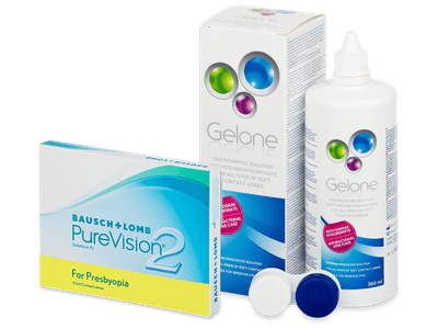 PureVision 2 for Presbyopia (3 лещи) + разтвор Gelone 360 ml