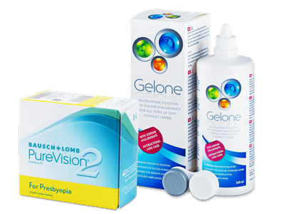 PureVision 2 for Presbyopia (6 лещи) + разтвор Gelone 360 ml