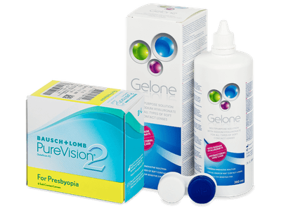 PureVision 2 for Presbyopia (6 лещи) + разтвор Gelone 360 ml