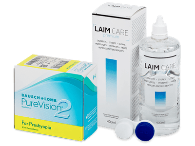 PureVision 2 for Presbyopia (6 лещи) + разтвор Laim-Care 400 ml