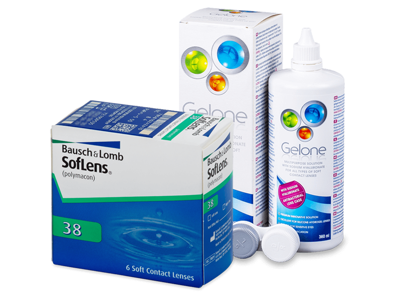 SofLens 38 (6 лещи) + разтвор Gelone 360 ml - Пакет на оферта