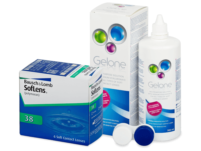 SofLens 38 (6 лещи) + разтвор Gelone 360 ml - Пакет на оферта