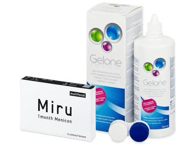 Miru 1month Menicon multifocal (6 лещи) + разтвор Gelone 360 ml