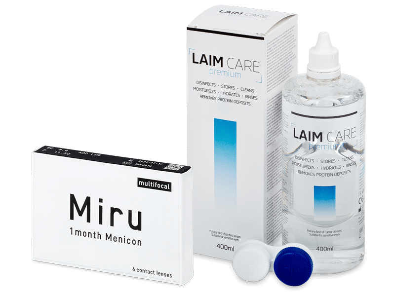 Miru 1 Month Menicon Multifocal (6 лещи) + разтвор Laim-Care 400 ml - Пакет на оферта